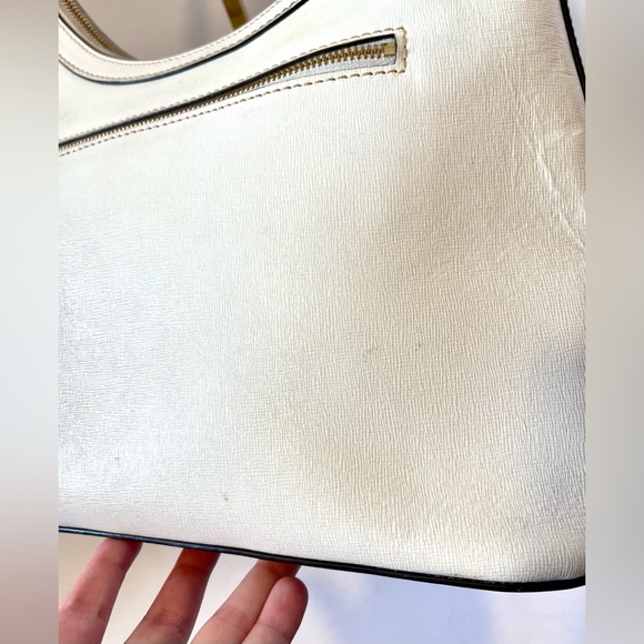 Dooney & Bourke Creamy White Leather Hobo Shoulder Bag - Picture 8 of 12